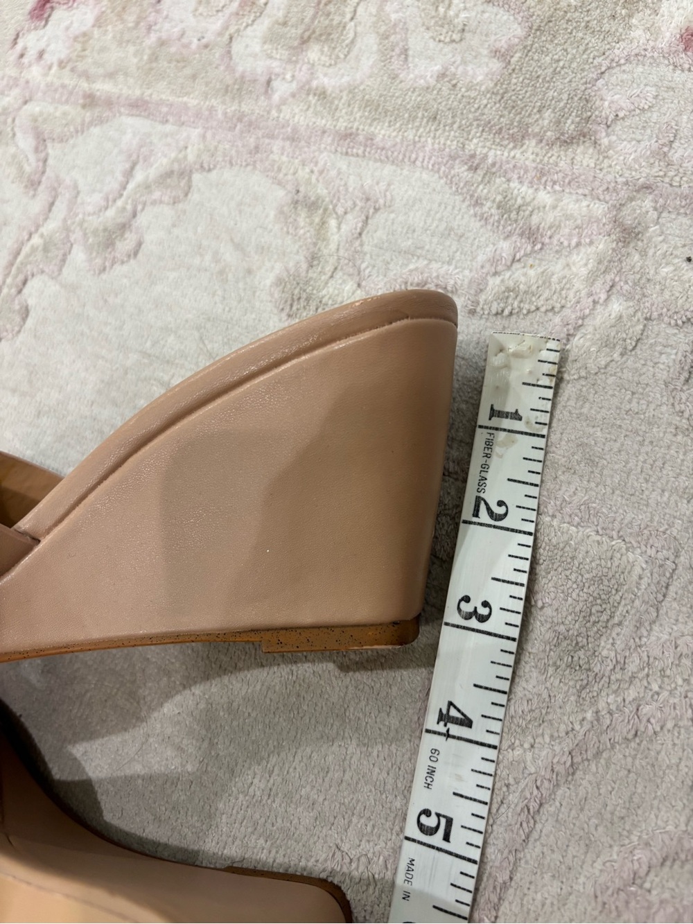 Madden Girl Nude Beige Size 7.5 Wedge Sandals Heel Shoe EUC - Picture 7 of 7